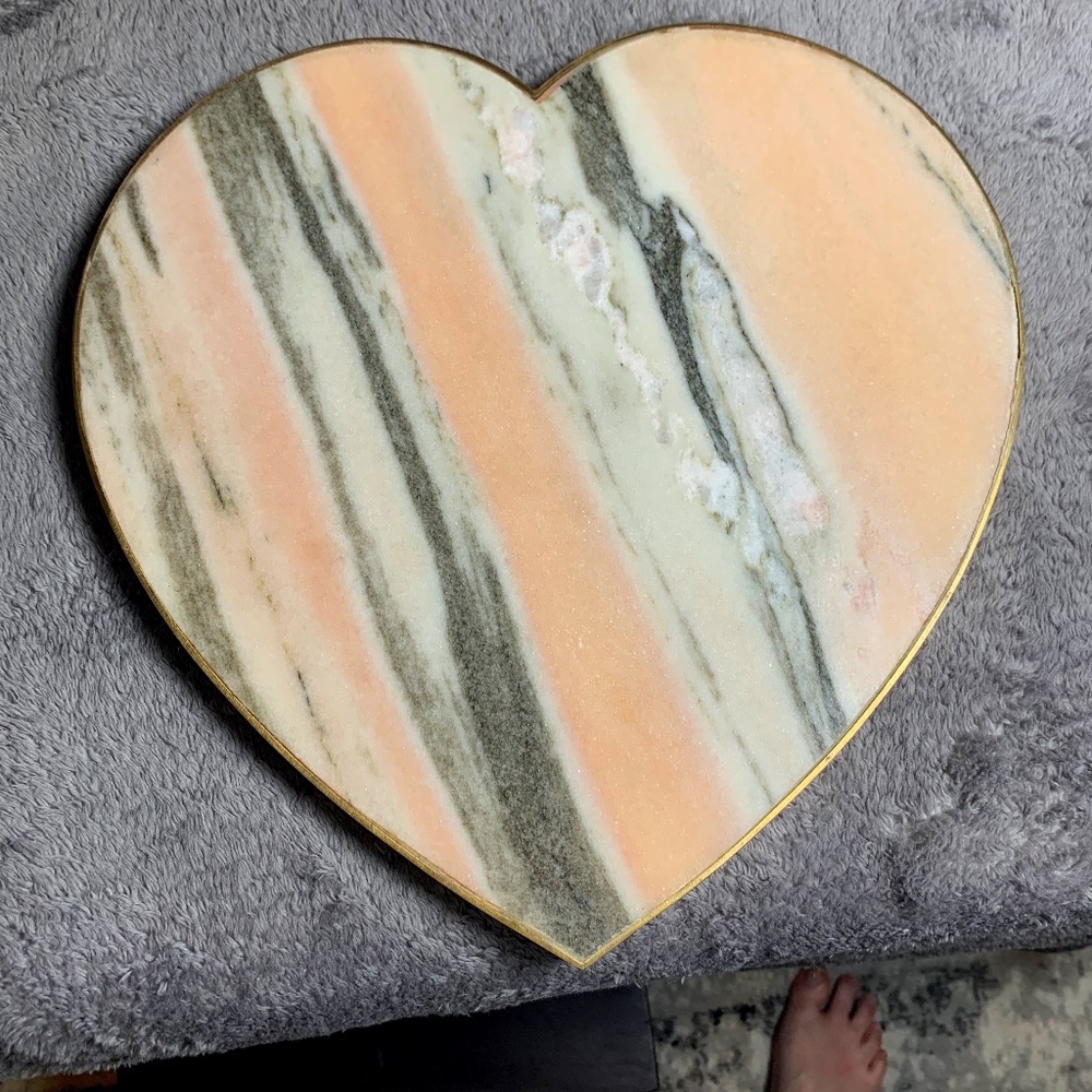 Anthropologie pink marble heart cheese or charcuterie board